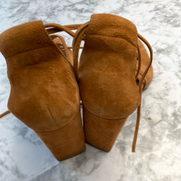 Loeffler Randall Tan Block heels Laced up Sandals Size 9.5 - Picture 8 of 11